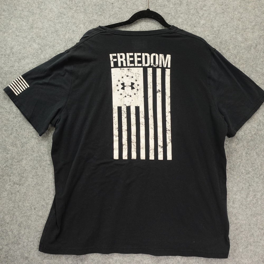 Under Armour Freedom T Shirt Mens 2XL Black Betsy Ross Flag Patriotic Tee